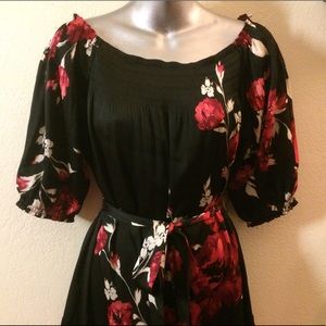 Sexy White House Black Market Silky Floral Dress